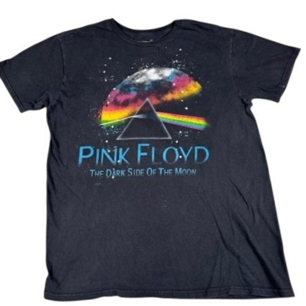 Pink Floyd T-Shirt Mens Large Dark Side of the Moon Graphic Prism Black Cotton